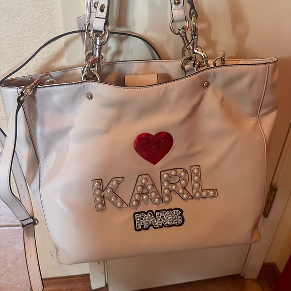 Karl Lagerfeld embellished tote, perfect for all your things year round. - Picture 2 of 7